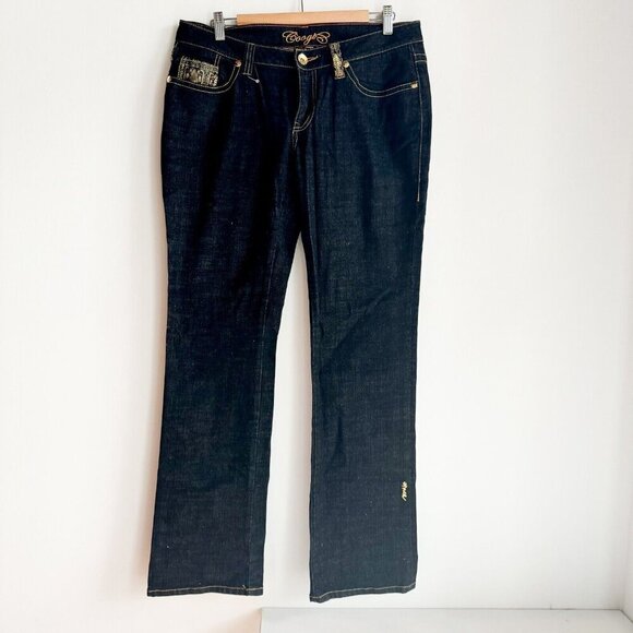 Vintage Coogi 2000s embroidered Low Rise Jeans 36"W - Picture 2 of 11